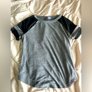Grey and Mesh Black athletic shirt